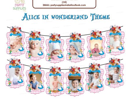 Alice in Wonderland Theme 12 Months Photo Banner Sale