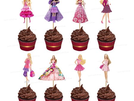 Barbie Theme Cup Cake Topper Online Sale