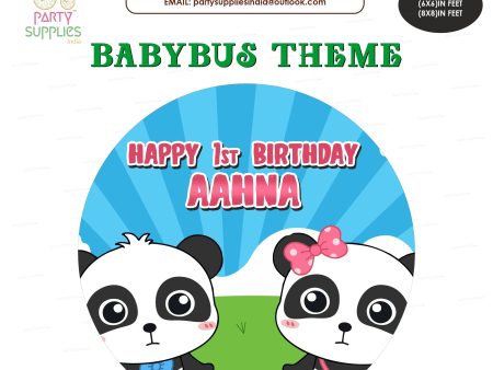 Baby Bus Theme Round Customized Backdrop Online Sale