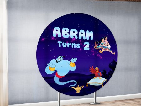 Aladdin Theme Personalized Round Backdrop For Sale