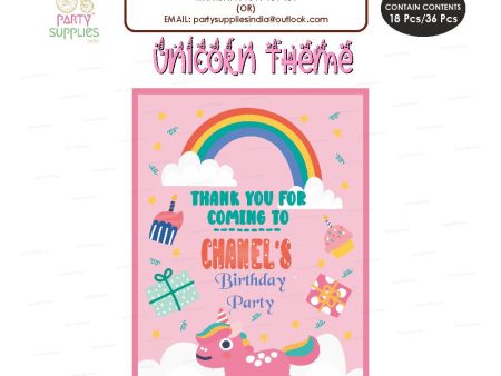 Unicorn Theme Thank You Card Online Sale