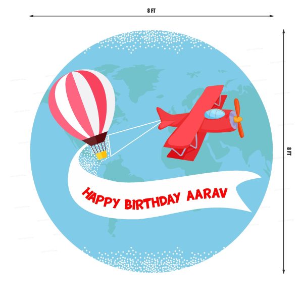 Aeroplane Theme Customized Round  Backdrop For Discount