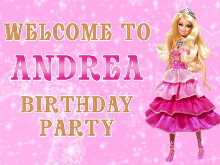 Barbie Theme   Personalized  Welcome Board Cheap