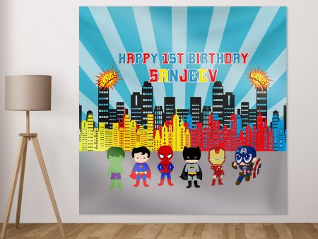 Avengers Theme Square Backdrop Online Sale