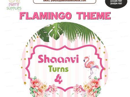 Flamingo Theme Personalized Round Backdrop Online Hot Sale