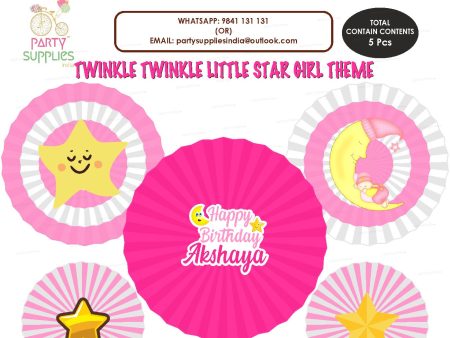 Twinkle Twinkle Little Star Girl Theme Paper Fan Cheap