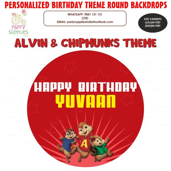 Alvin and Chipmunks Theme Premium Round Backdrop Sale