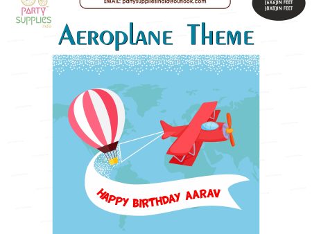 Aeroplane Theme Customized Square Backdrop For Discount