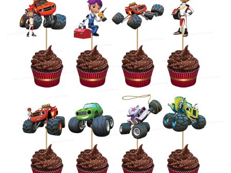 Blaze and the Monster Machines Theme Cup Cake Topper Discount