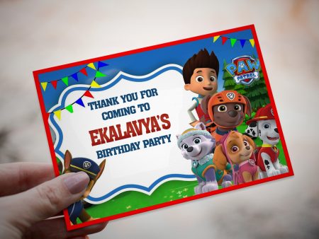 Paw Patrol Thank You Card Cheap