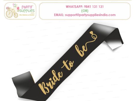 Bride to Be Black Satin Party Sash Supply