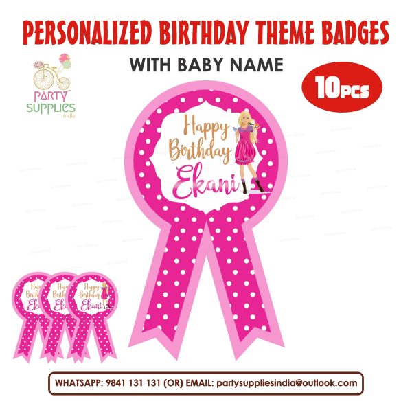 Barbie Theme Badges Supply