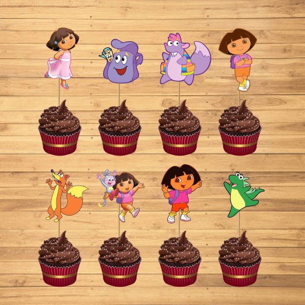 Dora Theme Cup Cake Topper For Discount