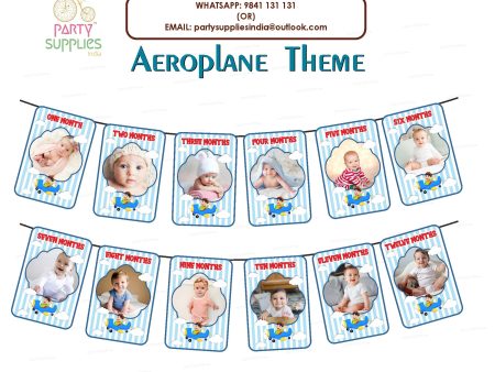 Aeroplane Theme 12 Months Photo Banner Discount