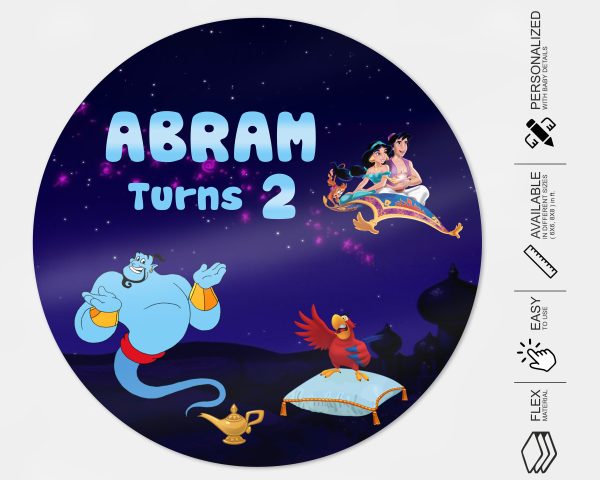 Aladdin Theme Personalized Round Backdrop For Sale