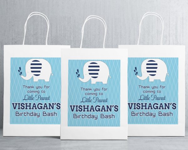 Blue Elpehant Theme Oversized Return Gift Bag Cheap