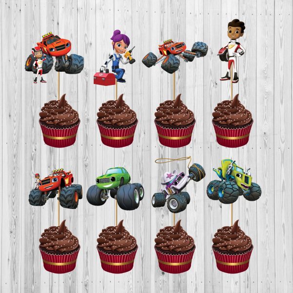 Blaze and the Monster Machines Theme Cup Cake Topper Discount