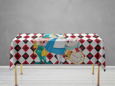 Alice In Wonderland Theme Cake Tablecover For Cheap