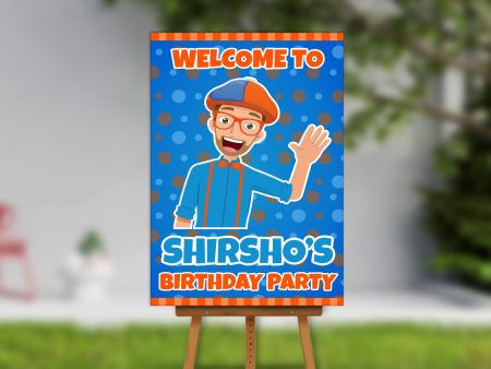 Blippi Theme Welcome Board Cheap