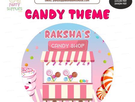 Candy Shop Theme Round Backdrop on Sale