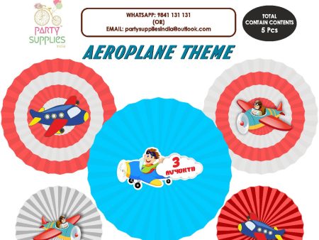 Aeroplane Theme Paper Fan on Sale