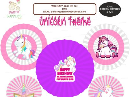 Unicorn Theme Paper Fan For Sale