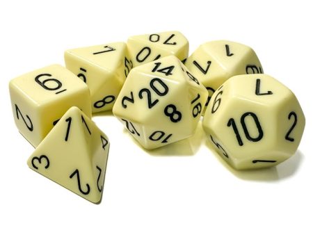 Chessex - 7 Piece - Opaque - Pastel Yellow Black For Discount