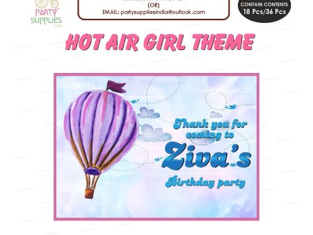 Hot Air Theme Girl Thank You Card Discount