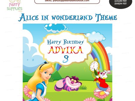 Alice in Wonderland Personalized Square Backdrop Sale