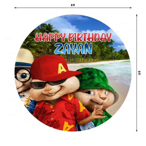 Alvin and Chipmunks Theme Customized Round Backdrop Online Sale