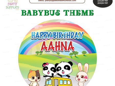 Baby Bus Theme Round Backdrop Cheap