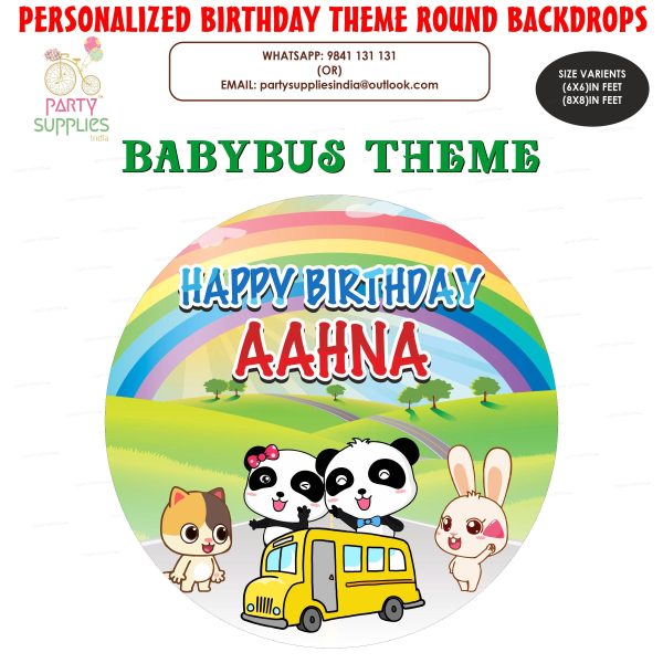 Baby Bus Theme Round Backdrop Cheap