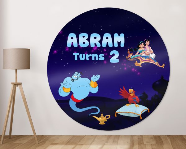 Aladdin Theme Personalized Round Backdrop For Sale