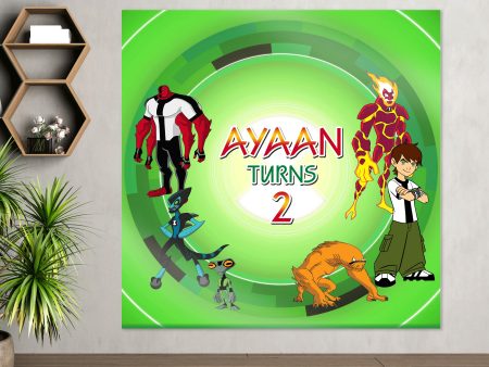 Ben 10 Theme Personalized Square Backdrop on Sale