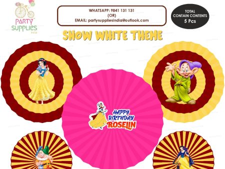 Snow And White Theme Paper Fan Hot on Sale