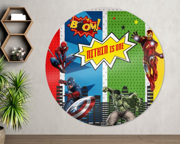 Avengers Theme Round Backdrop For Sale