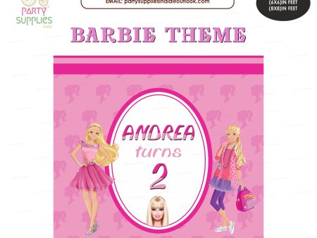 Barbie Theme Personalized Square Backdrop Online Hot Sale