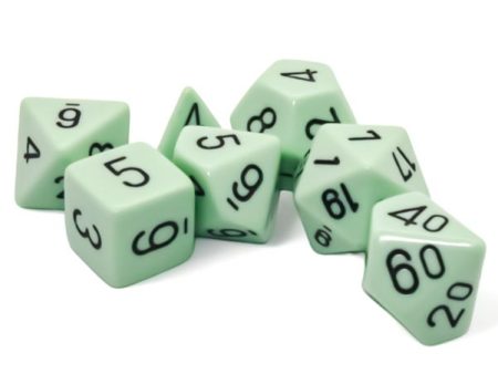 Chessex - 7 Piece - Opaque - Pastel Green Black For Cheap