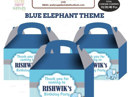 Blue Elephant theme Goodie Return Gift Boxes Discount