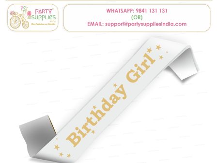 Birthday Girl White Satin Party Sash Discount