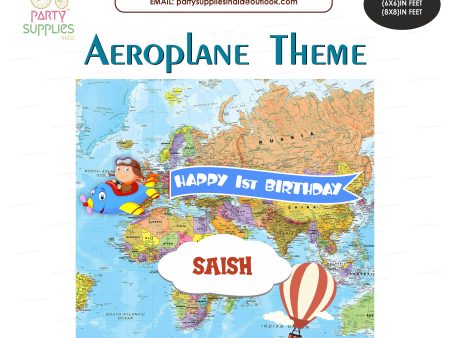 Aeroplane Theme Personalized Backdrop Online Sale