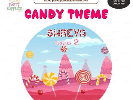 Candy Hill Theme Round Backdrop For Cheap