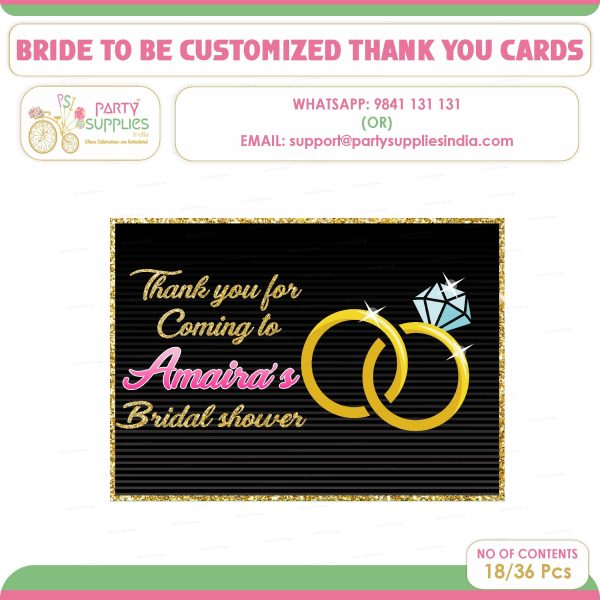 Bride to Be Theme Thankyou Card Discount