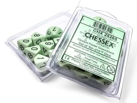 Chessex - 10D10 - Opaque - Pastel Green Black Discount