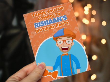 Blippi Theme Thank You Card Online Hot Sale