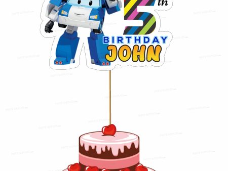 Robo Poli Theme Cake Topper Sale