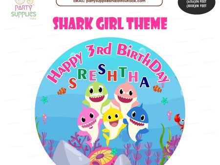 Shark Girl Round Backdrop Sale