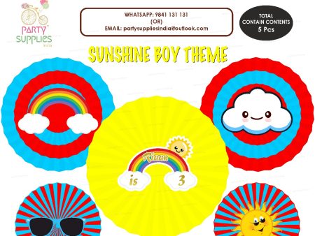 Sunshine Theme Boy Paper Fan Online