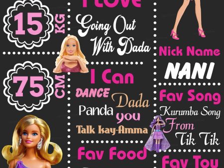 Barbie Theme Chalk Board Discount