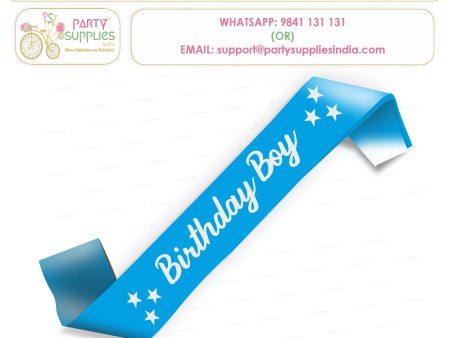 Birthday Boy Blue Satin Party Sash Discount